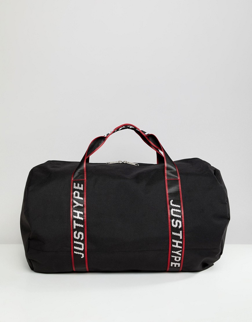 Hype holdall with logo taping In black