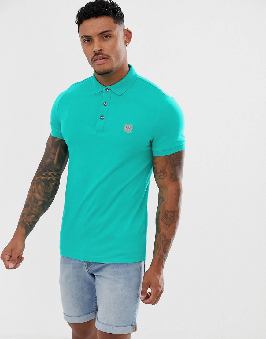 BOSS Passenger slim fit pique polo in green