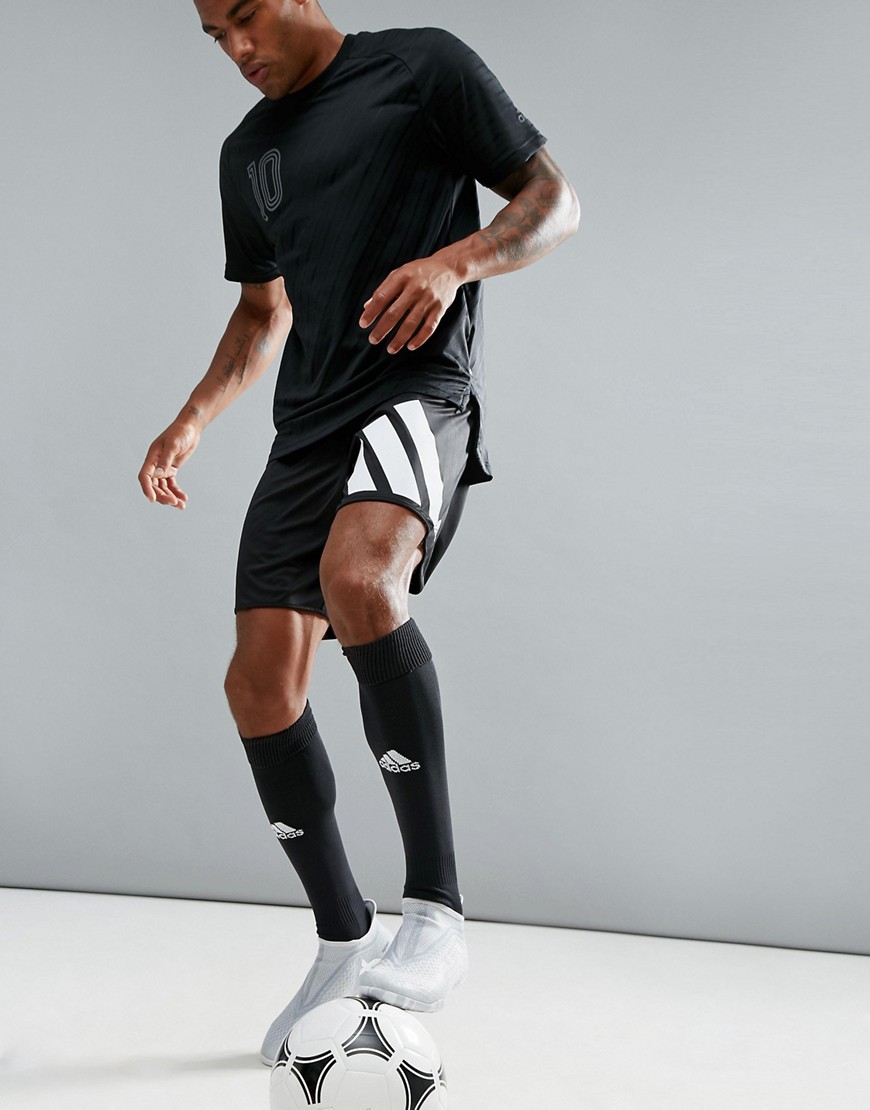 Adidas Football Training shorts with 90s print in black az9711