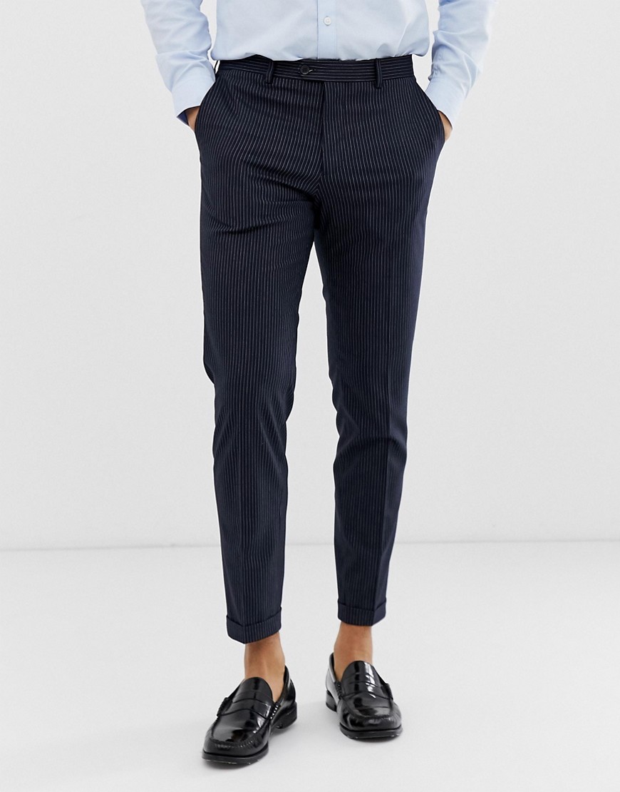 Jack & Jones Premium smart pinstripe trouser cropped fit