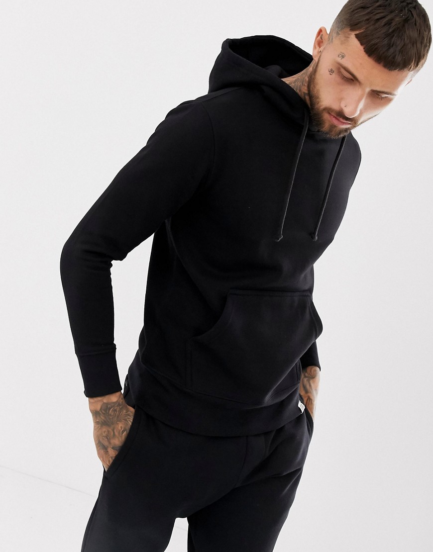 Pull&Bear hoodie in black - Black