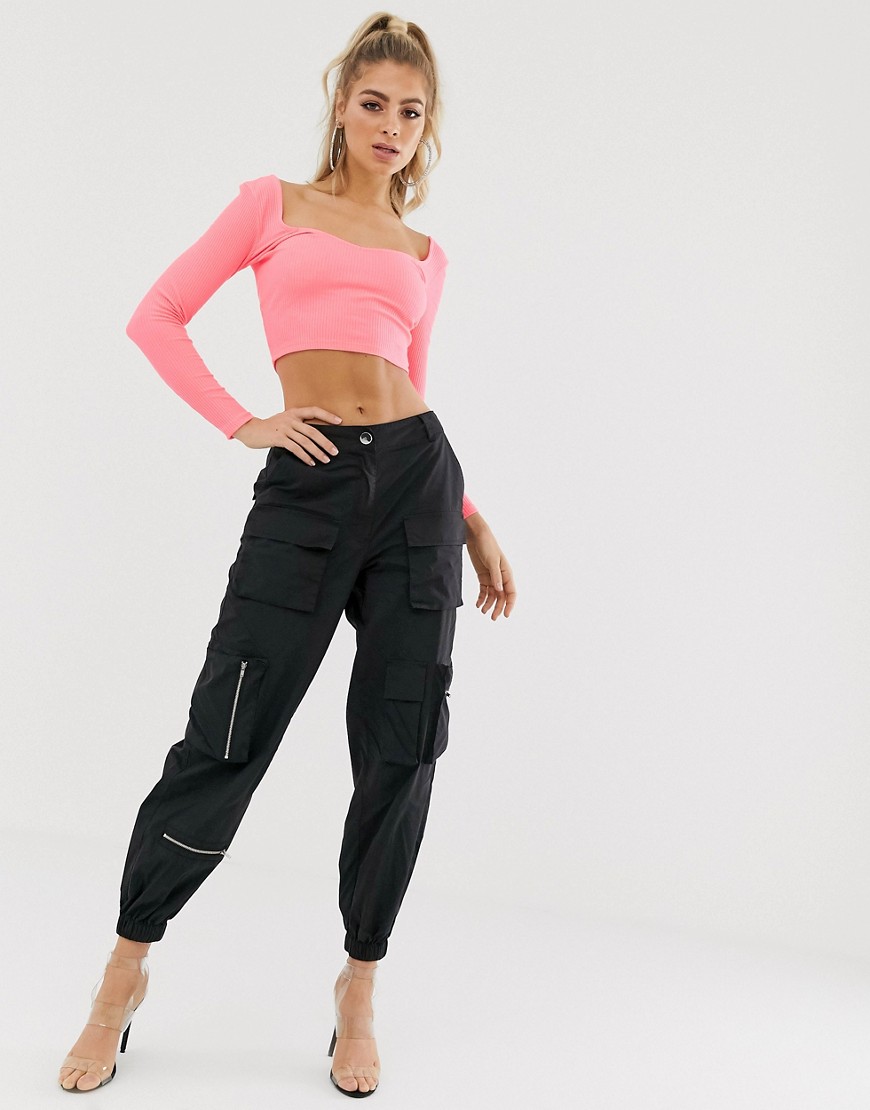 ASOS DESIGN utility track pant with combat pockets