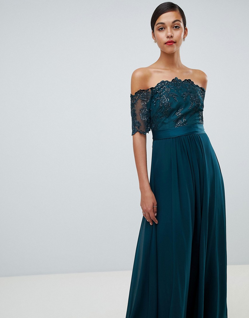 Coast Maddie Embroidery Maxi Dress - Forest