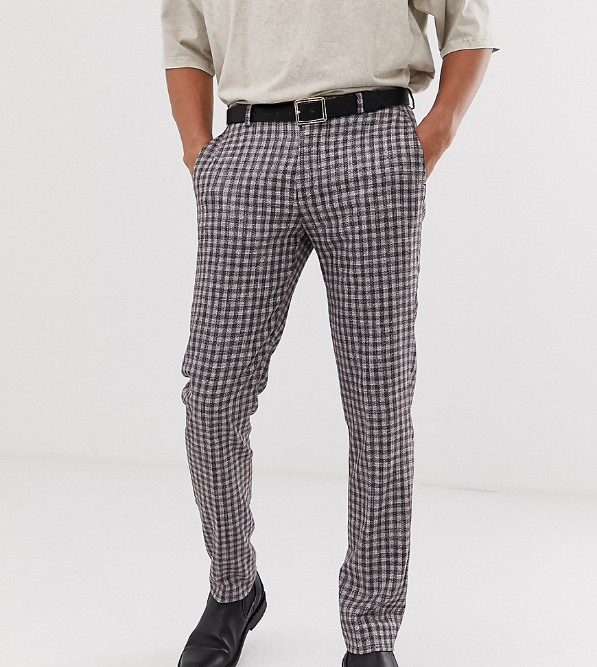 Heart & Dagger checked trouser in grey