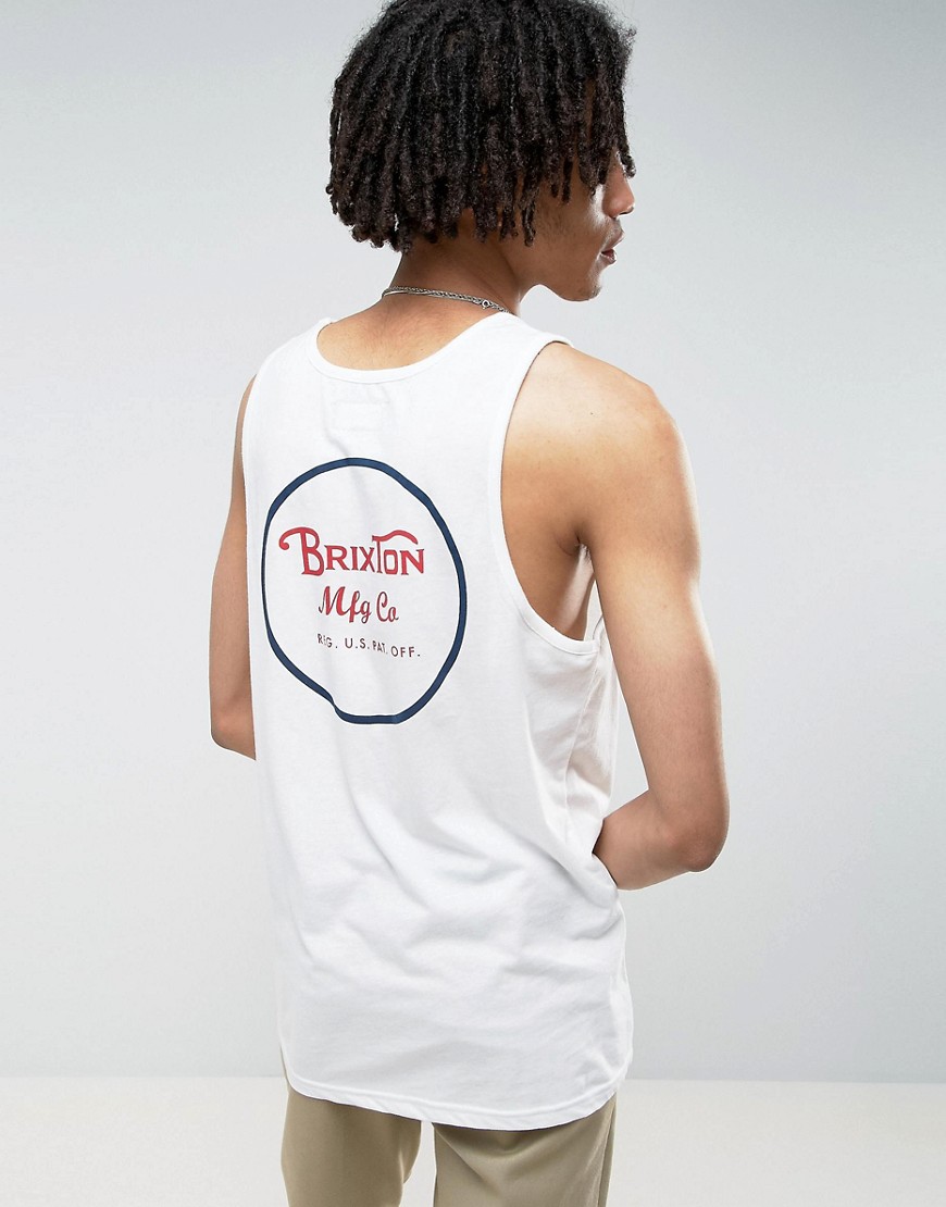 Brixton Vest With Back Logo - White