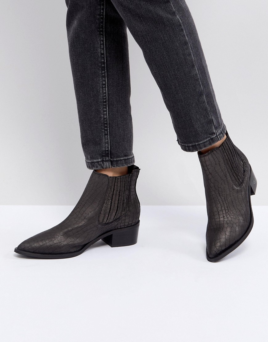 Selected Femme Leather Embossed Chelsea Boot