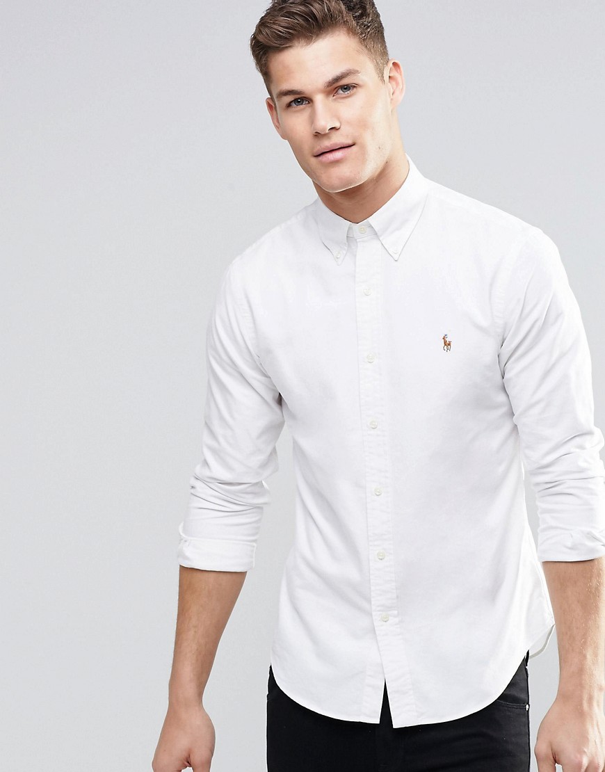 Polo Ralph Lauren | Polo Ralph Lauren Oxford Shirt In Slim Fit White at ...