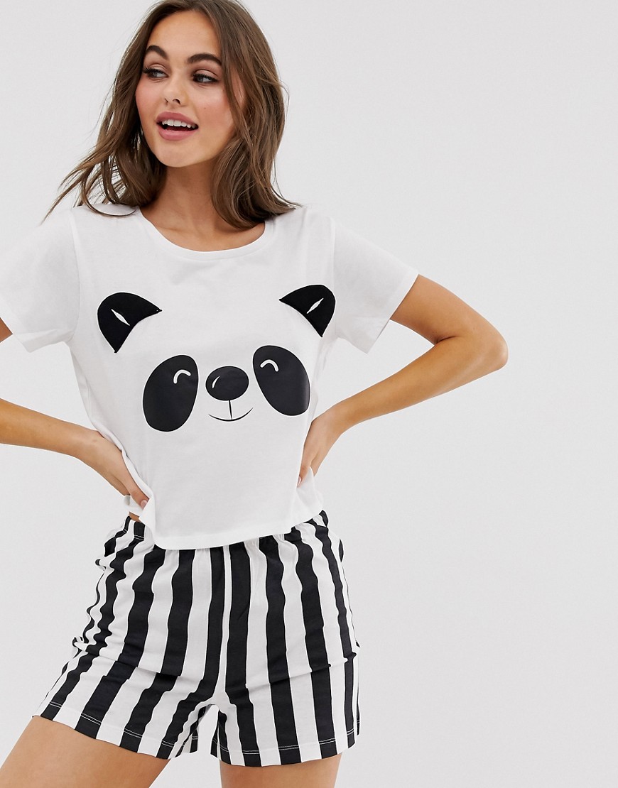 Brave Soul panda short pyjama set