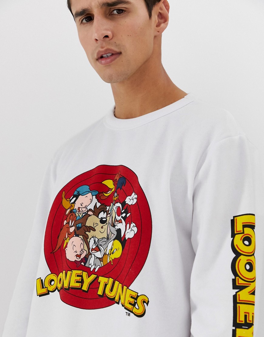 Pull&Bear Looney Tunes sweatshirt in white
