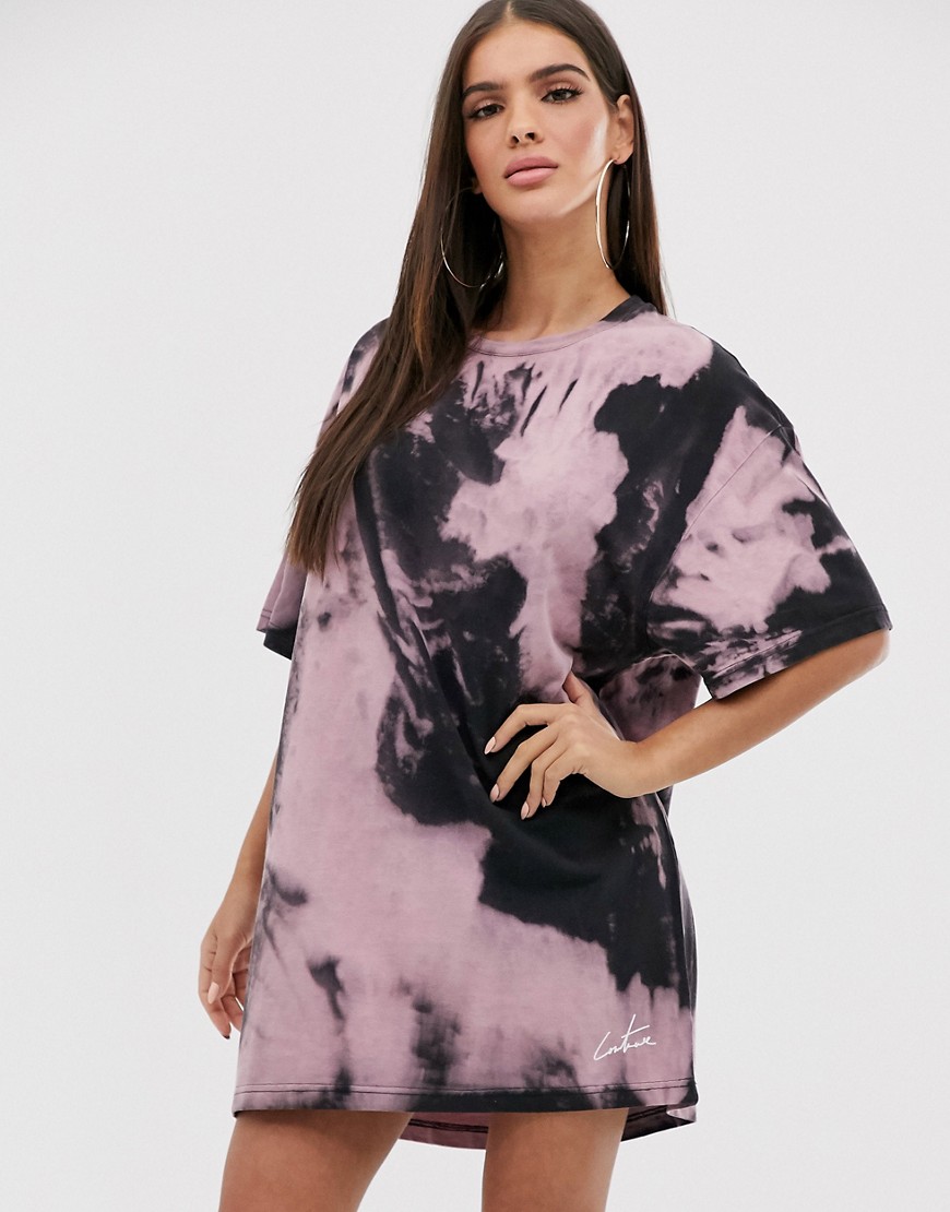 The Couture Club oversized motif tshirt dress in tie dye print