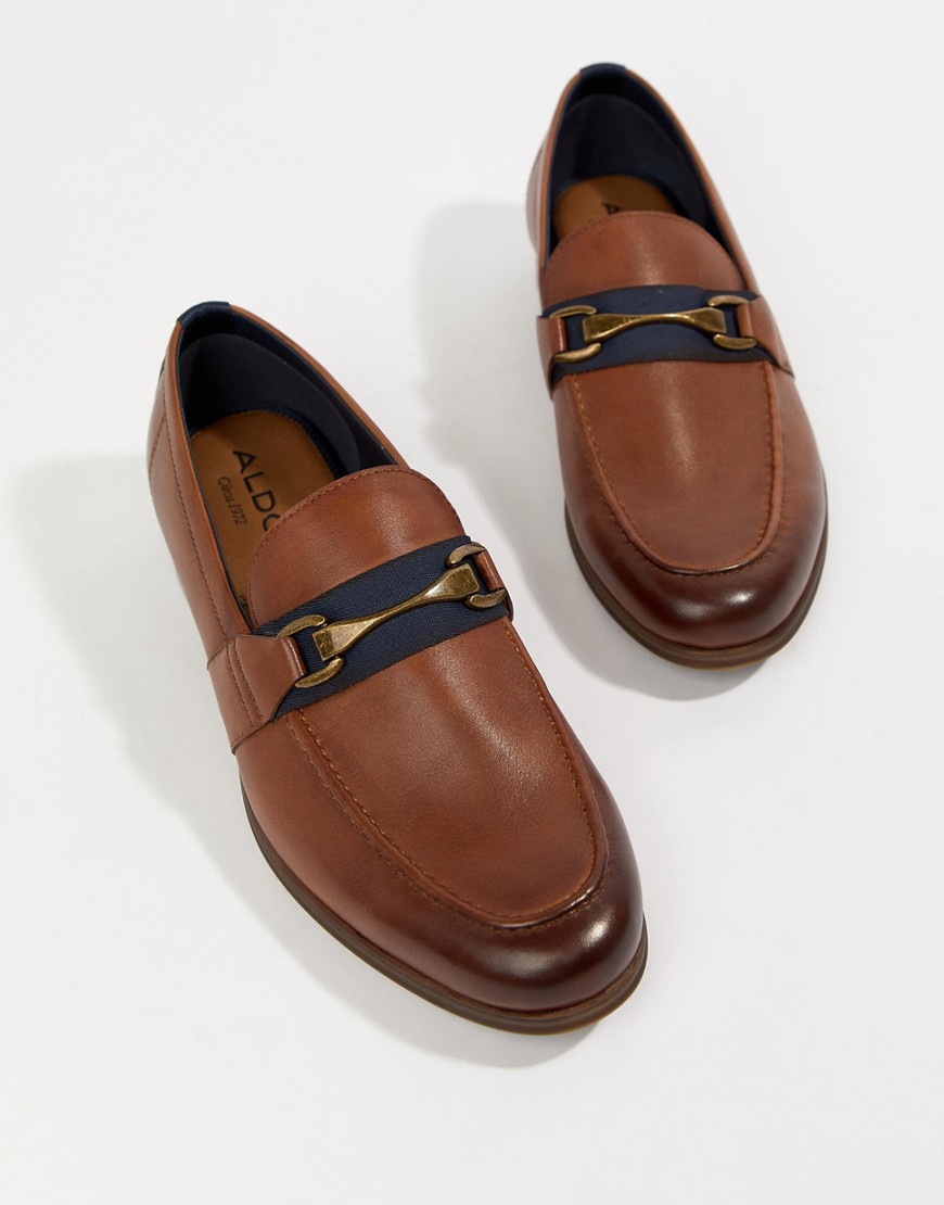 ALDO Gwiradien bar loafers in tan leather