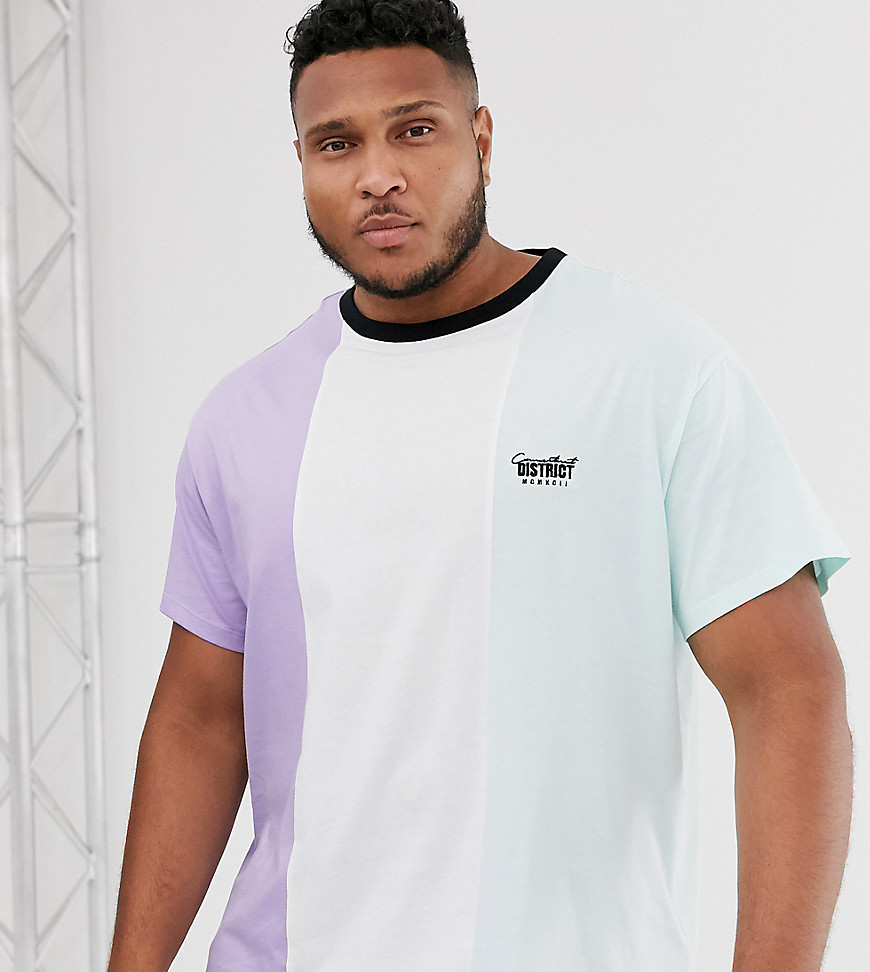 New Look Plus vertical block t-shirt in lilac