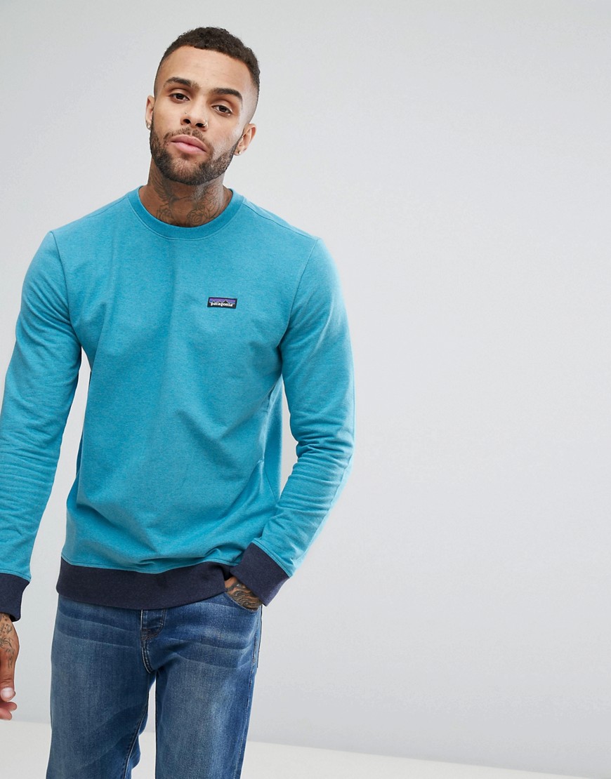 Patagonia Crew Neck Sweatshirt With P-6 Label in Blue Marl - Filter blue