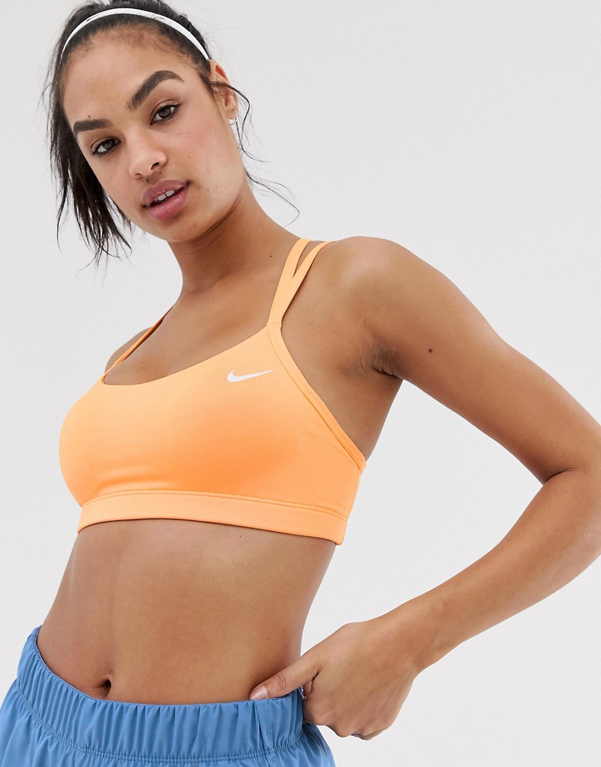 Nike Training Strappy Bra In Orange
