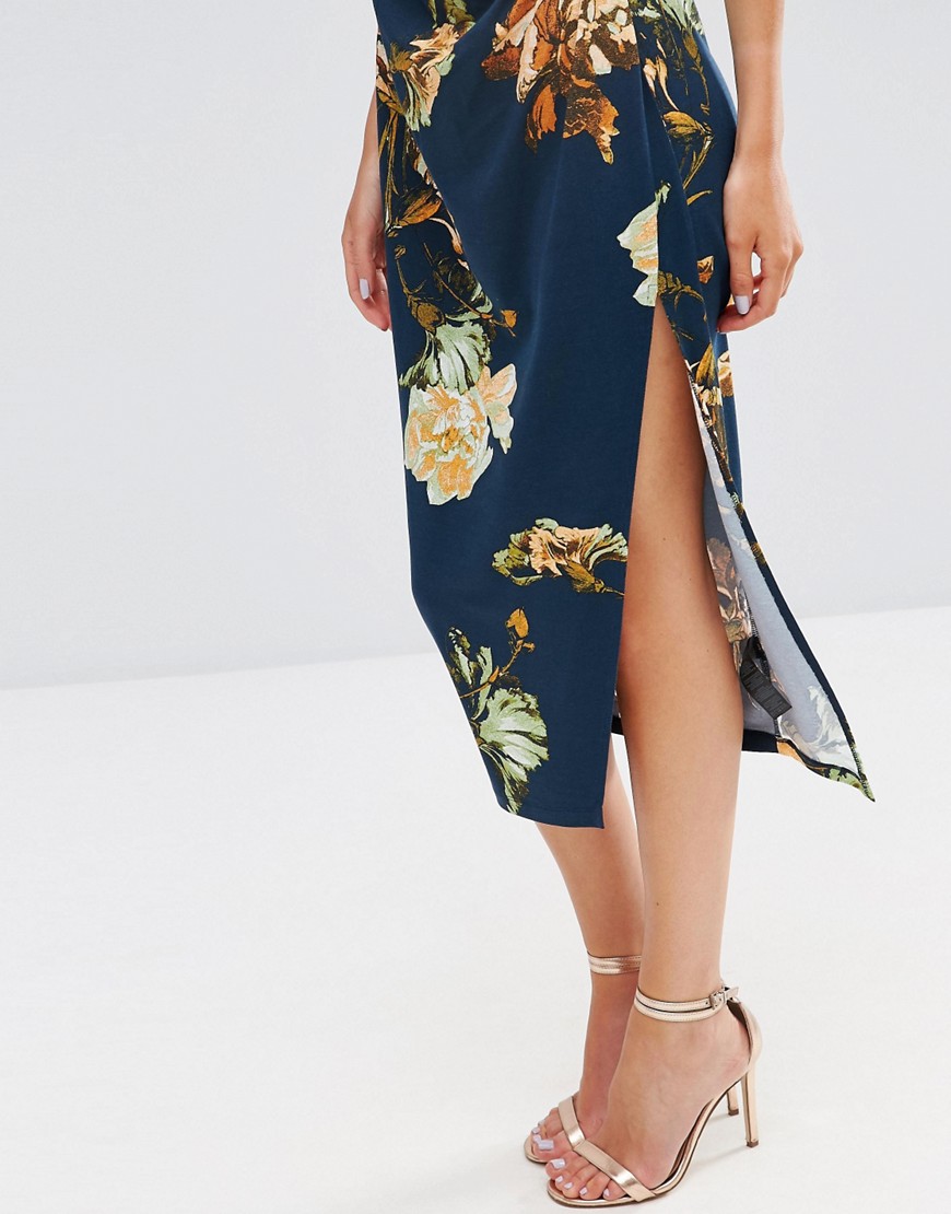 ASOS | ASOS Gold Rose Strappy Drape Cami Dress at ASOS