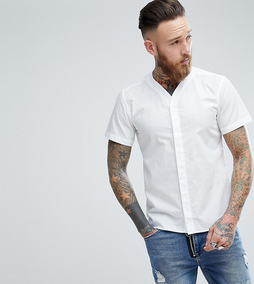Hart Hollywood Slim Short Sleeve V neck shirt - White