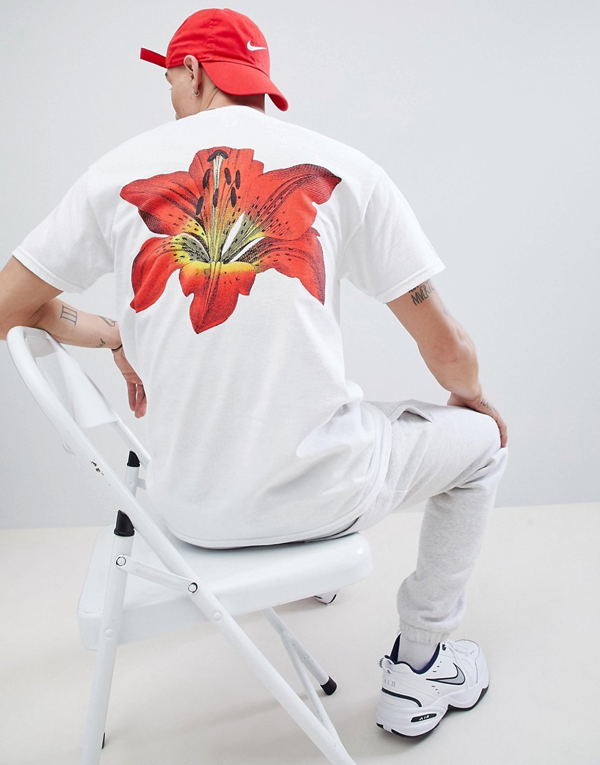 French Montana Flower T-Shirt In White With Back Print