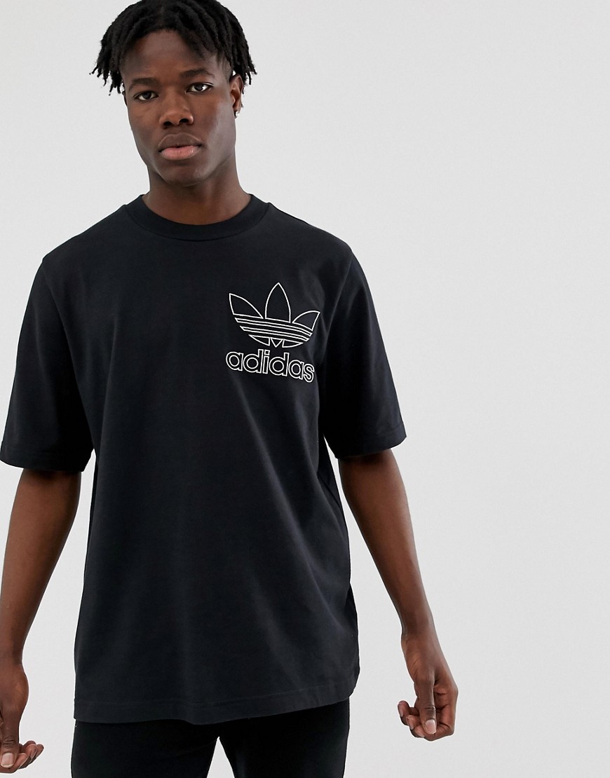 adidas Originals Logo Outline T-Shirt With Embroidery Black