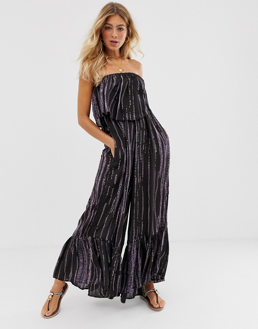 Free People Summer Vibes tie dye layered jumpsuit
