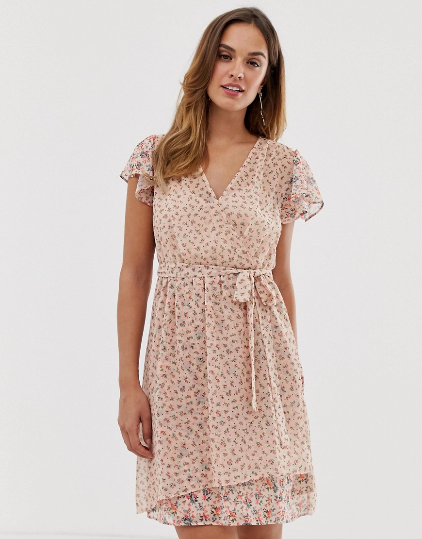 French Connection floral wrap dress