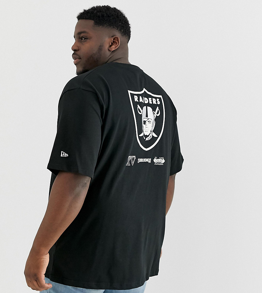 New Era Plus NFL Raiders oversized t-shirt with chest logo in black