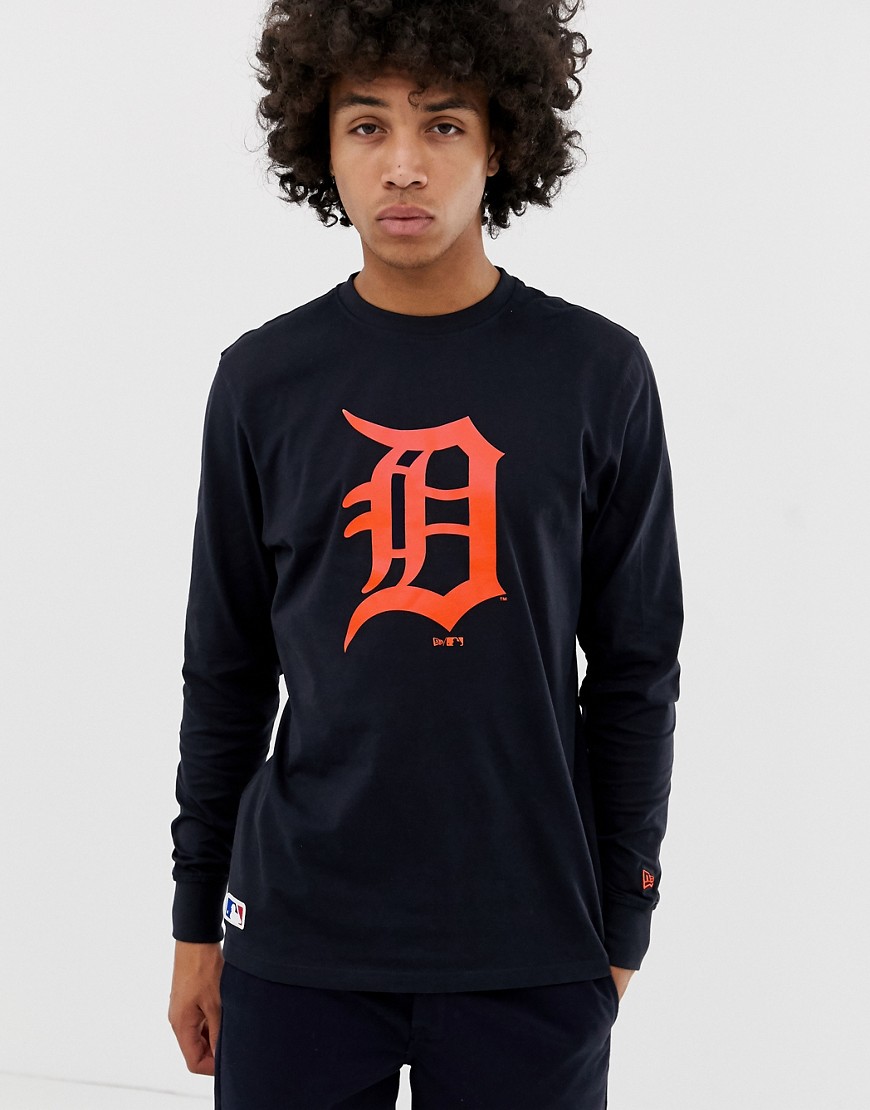 New Era MLB Detroit Tigers Long Sleeve T-Shirt With Chest Logo In Navy
