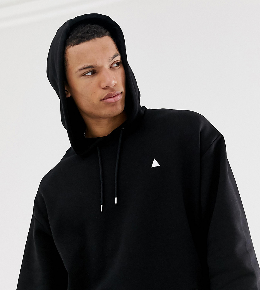 ASOS DESIGN Tall oversized hoodie in black with triangle
