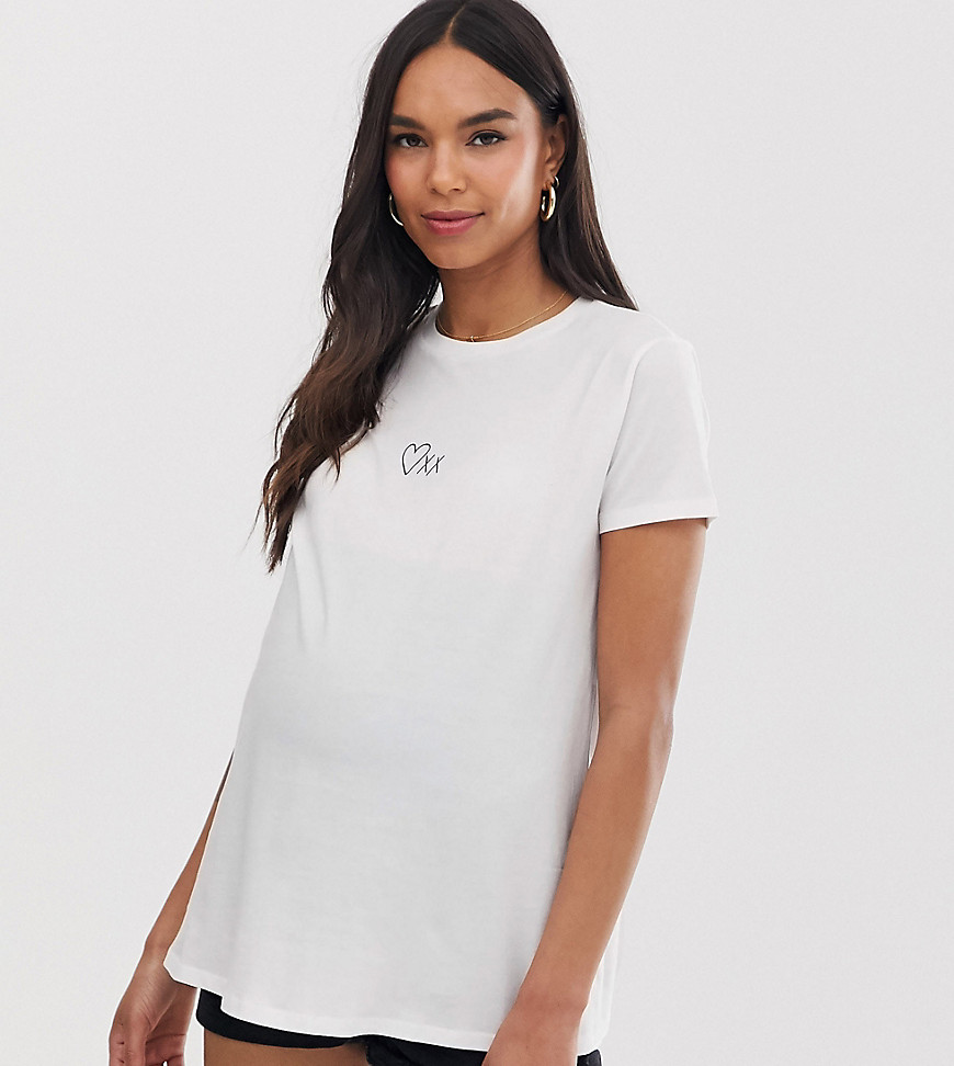 ASOS DESIGN Maternity t-shirt with heart and kisses motif