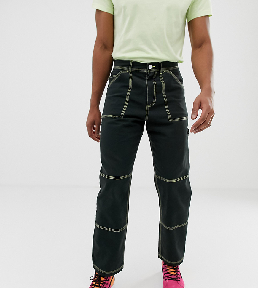 Crooked Tongues tapered carpenter trouser in black