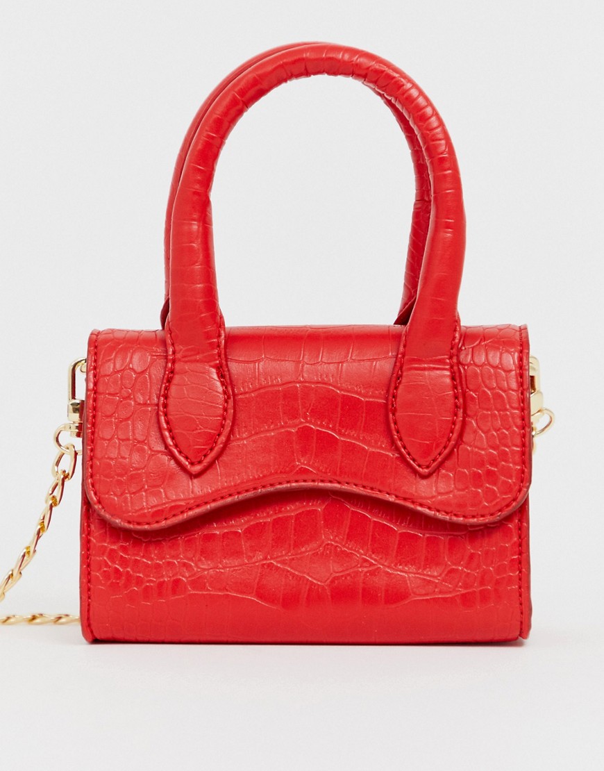 ASOS DESIGN micro grab bag with curved flap and detachable strap