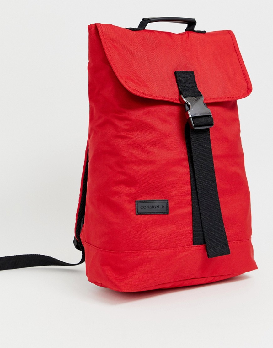 Consigned clip backpack in bright red