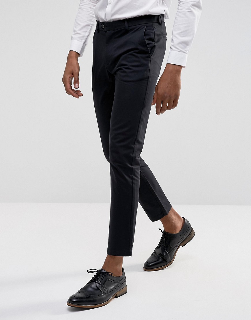 Burton Menswear Slim Smart Chinos In Black