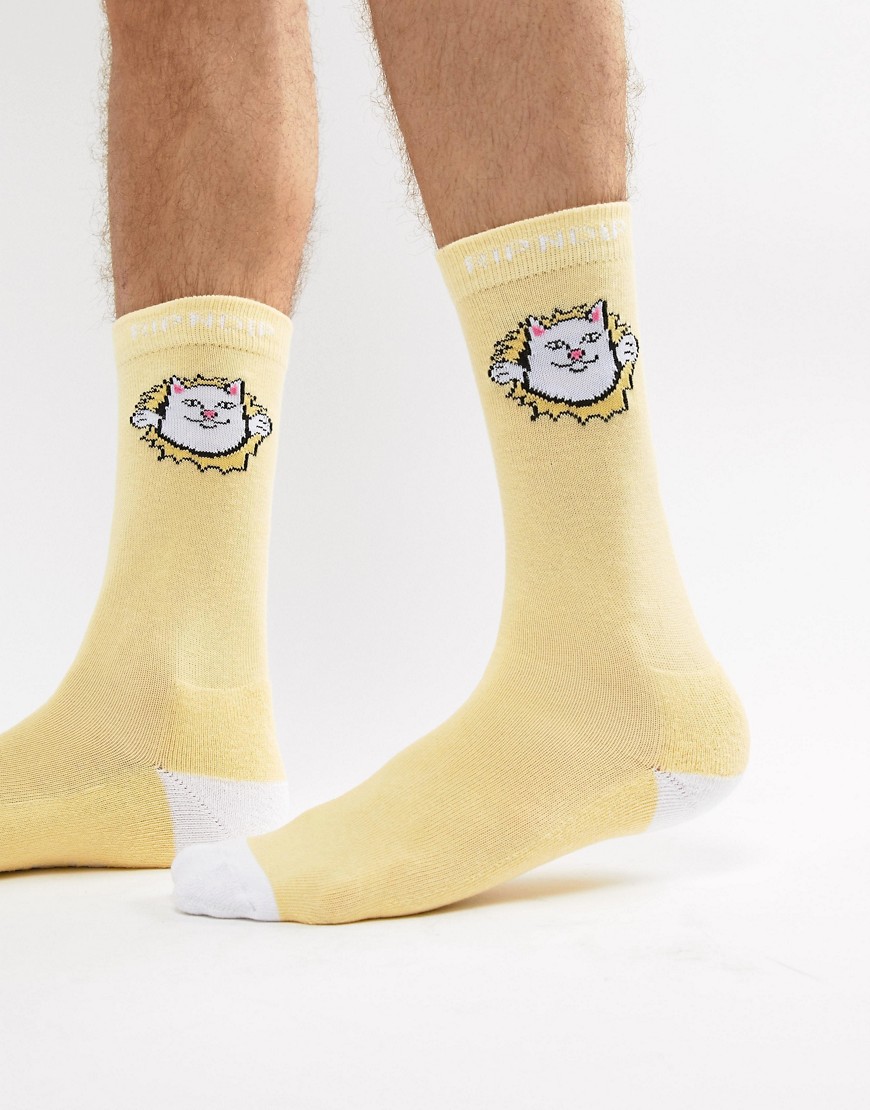 RIPNDIP Nermamaniac Socks In Yellow - Yellow