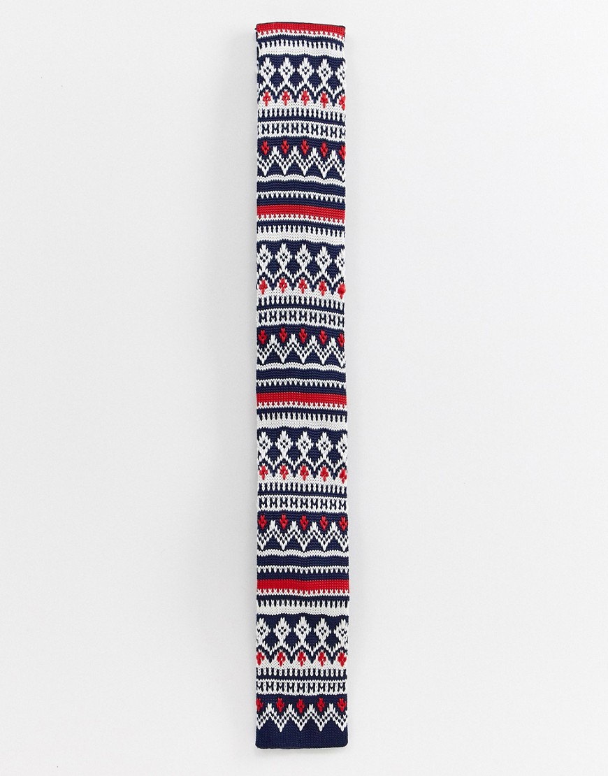 Devils Advocate Chrsitmas print knitted tie