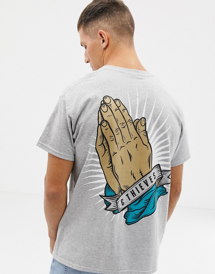 Cheats & Thieves pray back print t-shirt in oversized fit