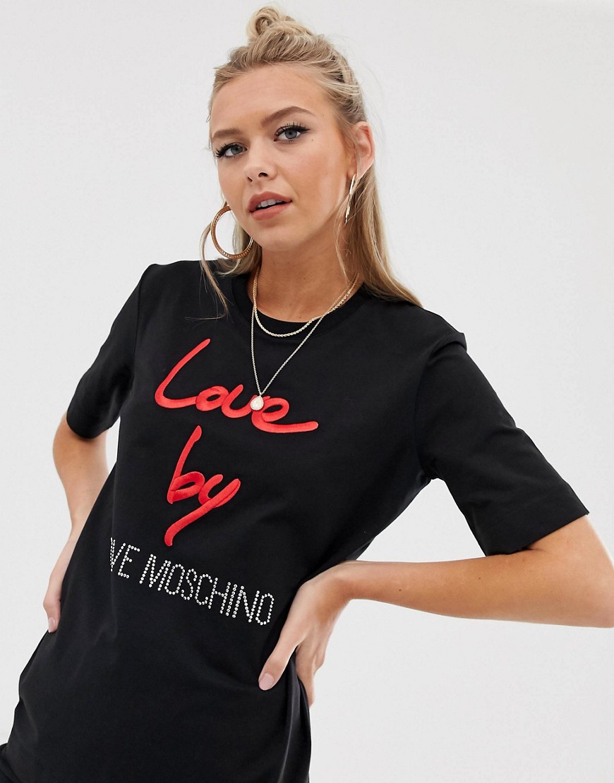 Love Moschino boyfriend fit love by logo t-shirt
