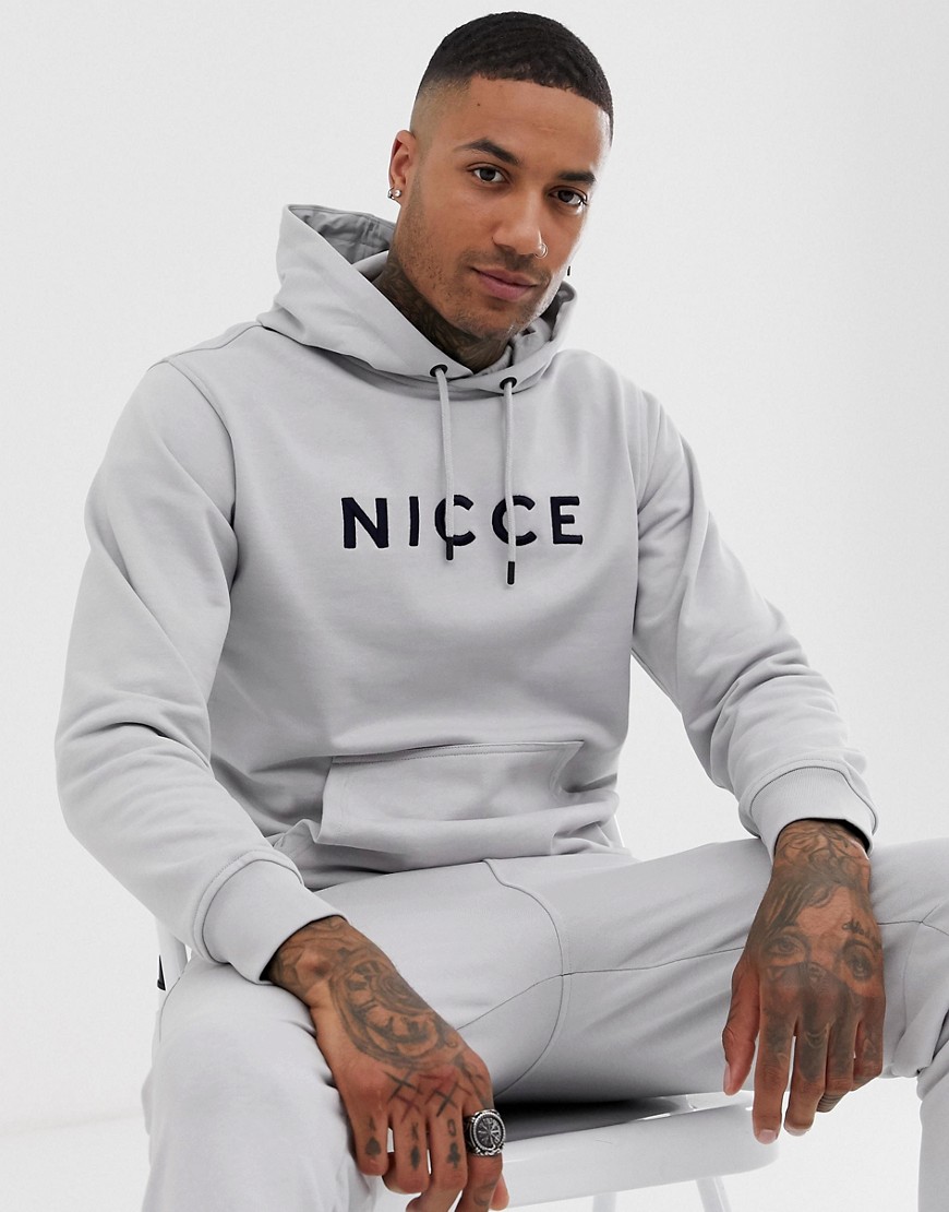 Nicce hoodie with chest logo in grey