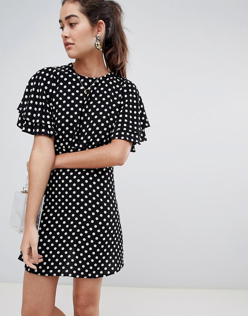 New Look spot dobby tea dress - Black pattern