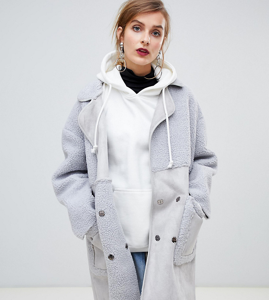 Story Of Lola Faux Shearling Panelled Overcoat