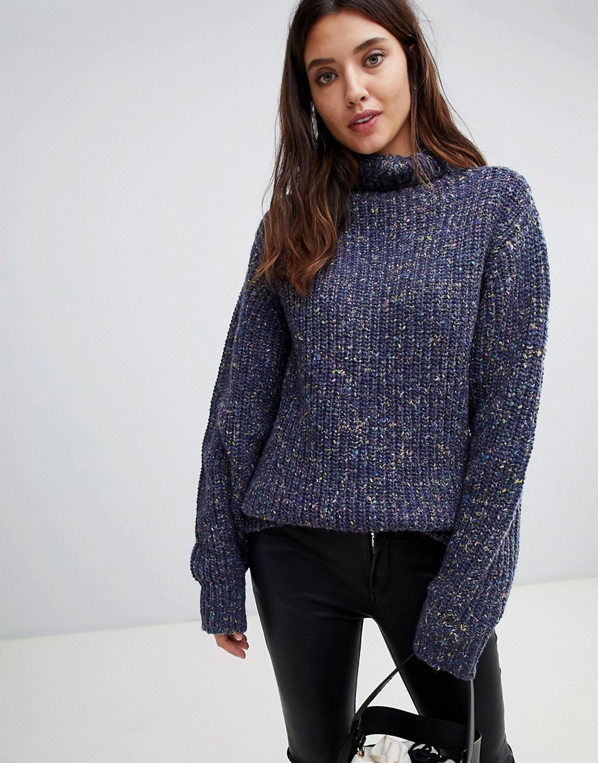 Blank NYC roll neck knit in nep