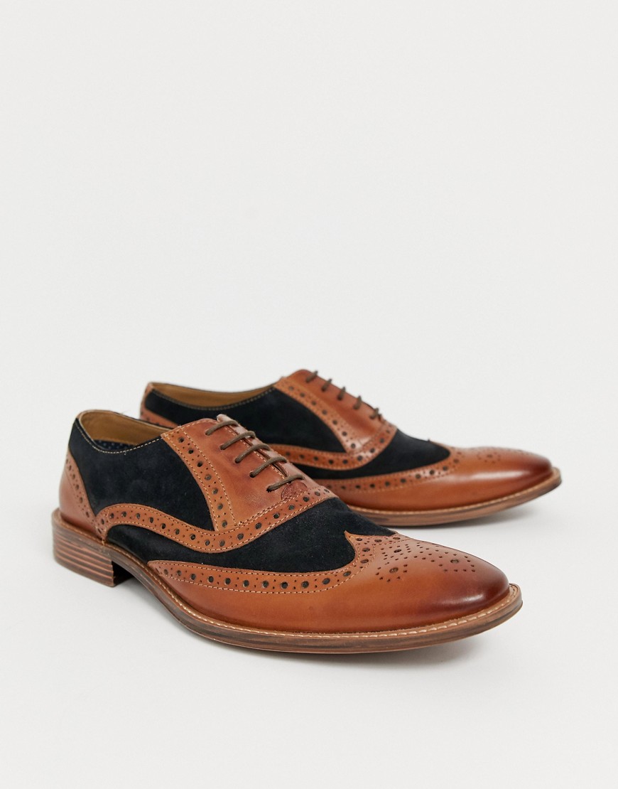 Moss London brogue with contrast trims