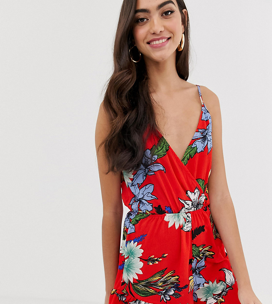 Parisian Tall cami strap playsuit in floral print