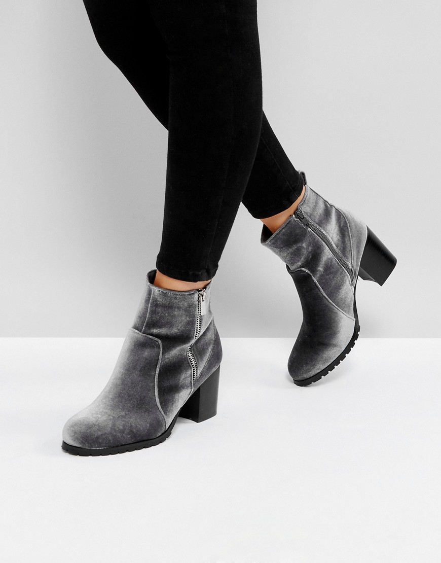 Бархатные ботинки Head Over Heels by Dune Pipaa - Серый 