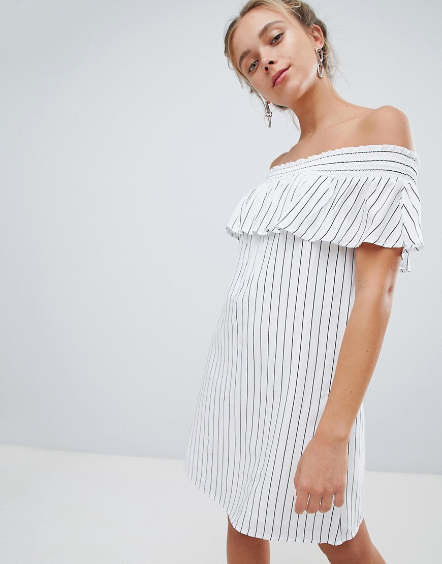 Pimkie Stripe Mini Dress - White