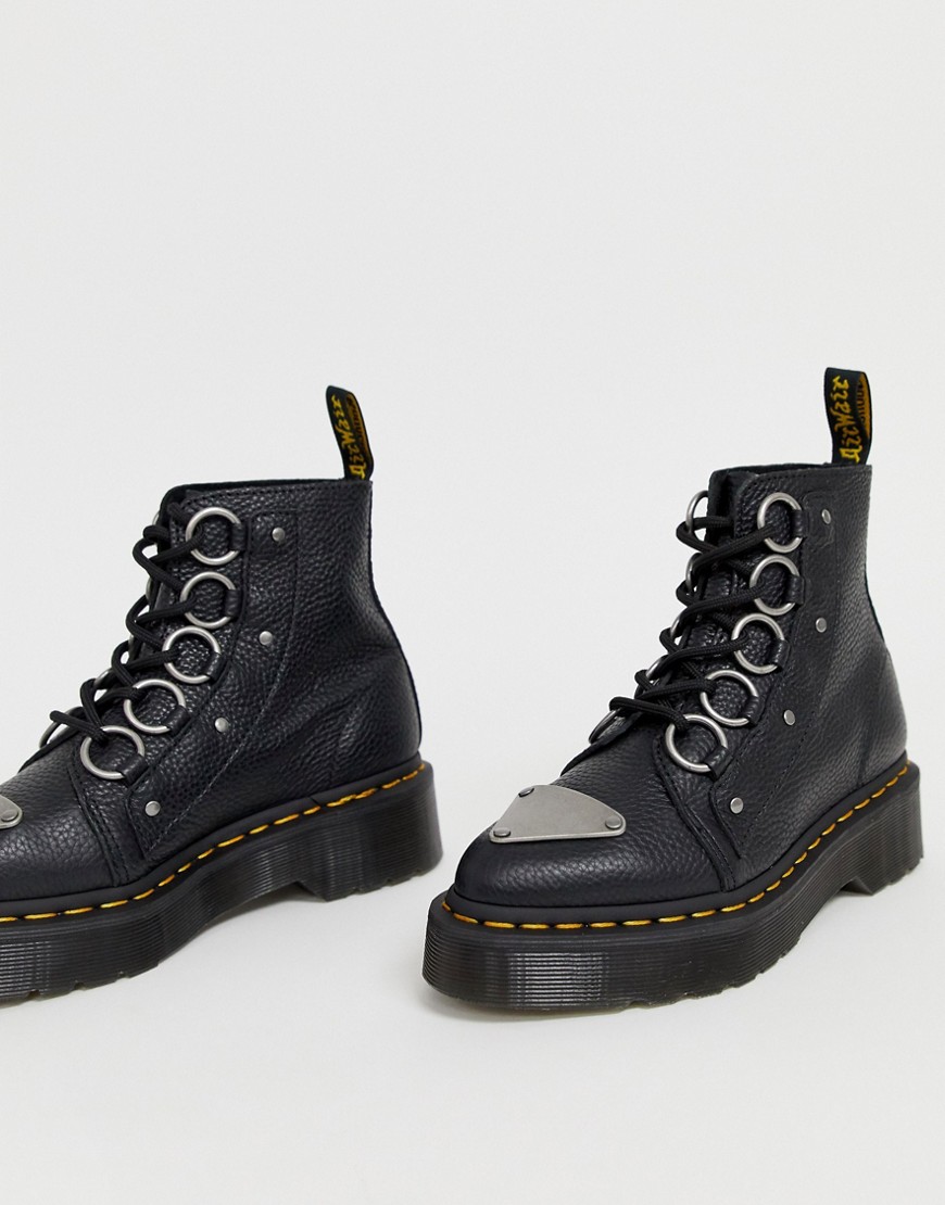 Dr. Martens' Dr Martens Farylle Ribbon Lace Chunky Leather Boots In Black