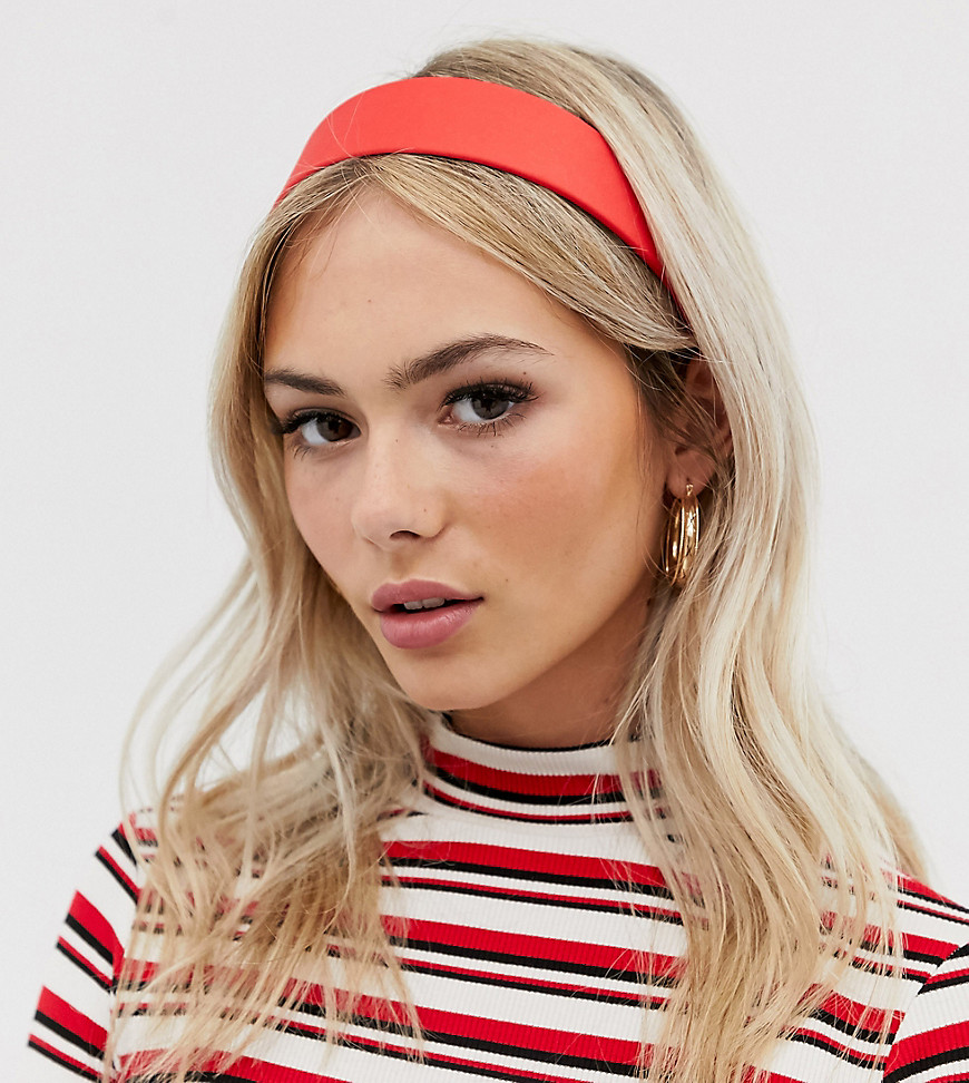 My Accessories London Exclusive red satin wide headband