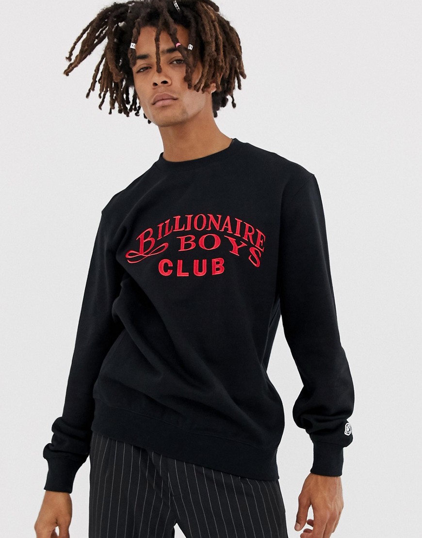 Billionaire Boys Club embroidered script logo sweatshirt in black