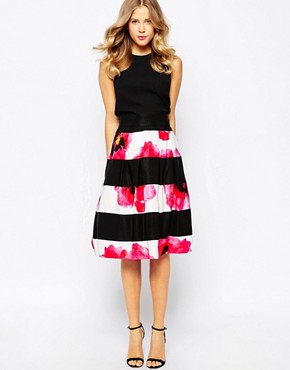 Coast Milana Graphic Stripe Mini Skirt