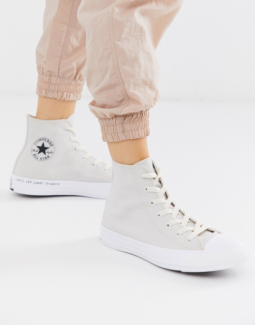 Converse cream Chuck Taylor Hi All Star Renew recycled trainers