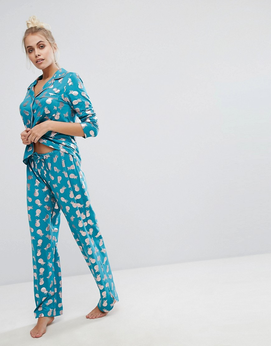 Пижамный комплект с принтом ананас Chelsea Peers - Мульти 